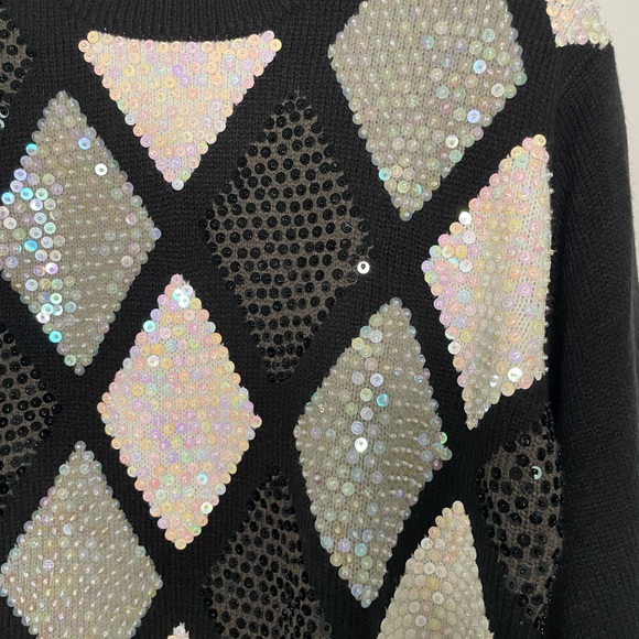Vintage Alfred Dunner sequinned acrylic sweater - Picture 5 of 6